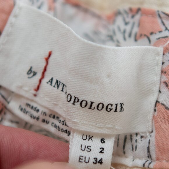 By Anthropologie Demi Textured Jumpsuit Sleeveless Cotton V-Neck Cream Size 2 - Picture 3 of 8